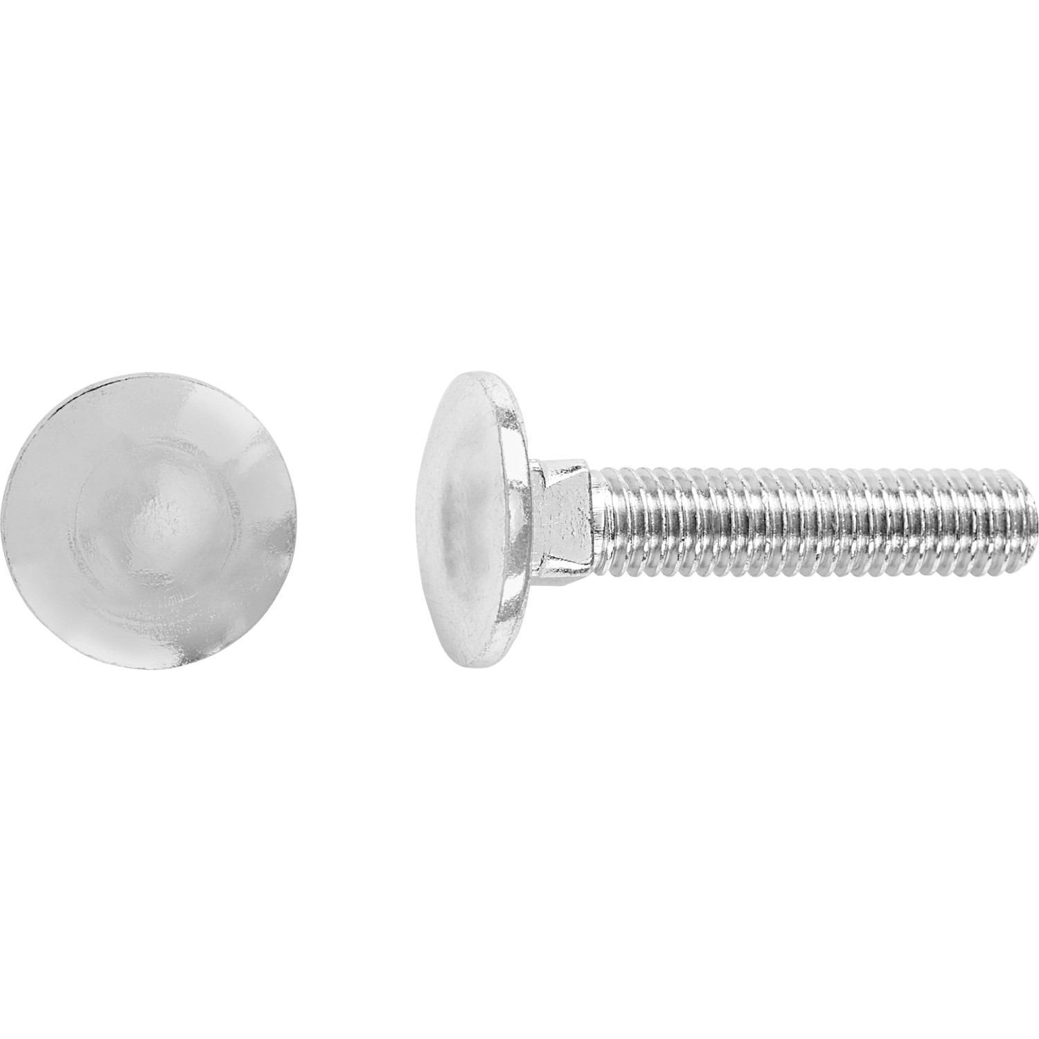 Vratový šroub M6 x 20 mm plný závit bíle pozinkovaný, 100 ks