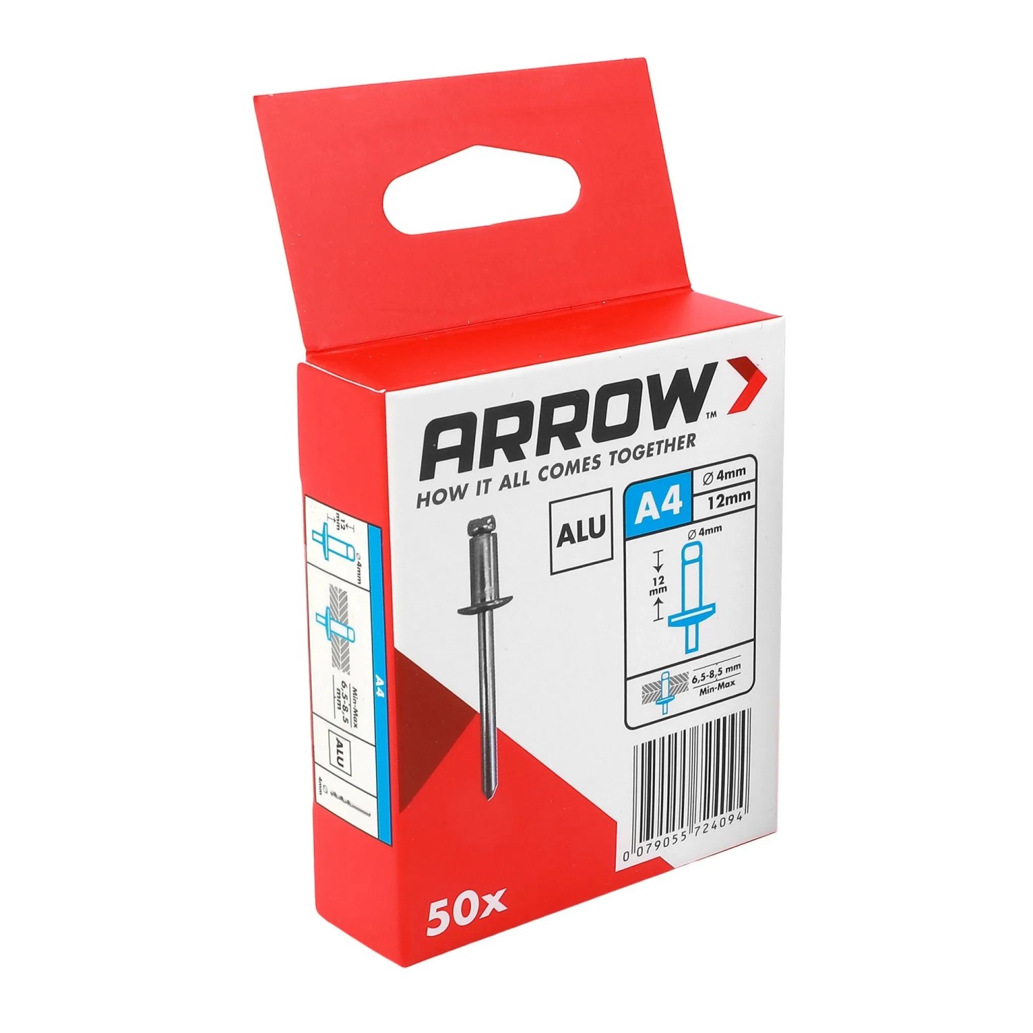 Arrow Trhací nýt RA hliník, pr. 4 x 12 mm, 50 ks