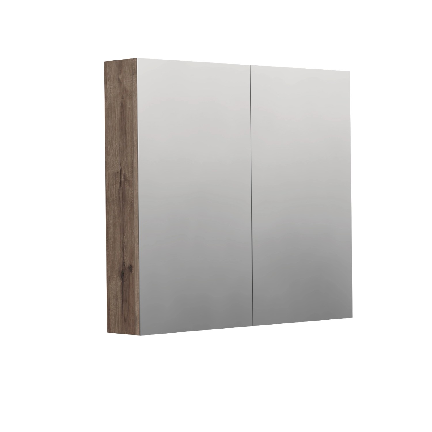 INTEDOOR Zrcadlová skříň BEE, 2 dveře, el.zásuvka, IP44, š. 80cm, dub Wellington