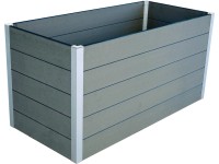 Vyvýšený záhon z WPC světle šedý 75 x 150 x 70 cm