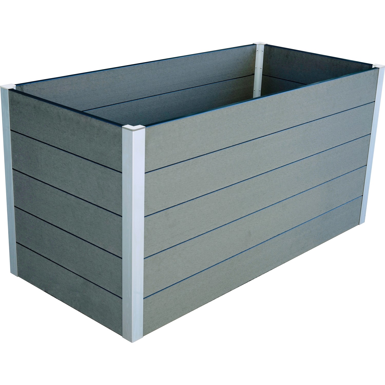 Vyvýšený záhon z WPC světle šedý 75 x 150 x 70 cm