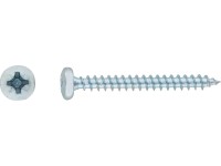 Uni vrut s půlkulatou hlavou PZ2 plný závit bíle pozinkovaný 4,5 x 40 mm, 12 ks