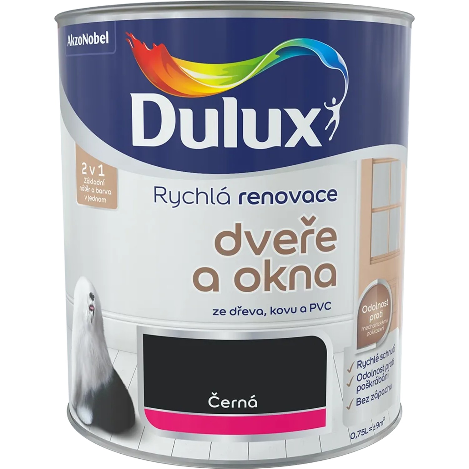 Dulux Rychlá renovace dveře a okna černá 0,75 l