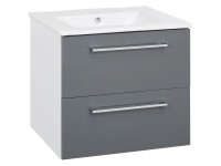 A-Interiéry Koupelnová skříňka Victor A/W 50 s keram. umyvadlem 50 cm, ant./bílá