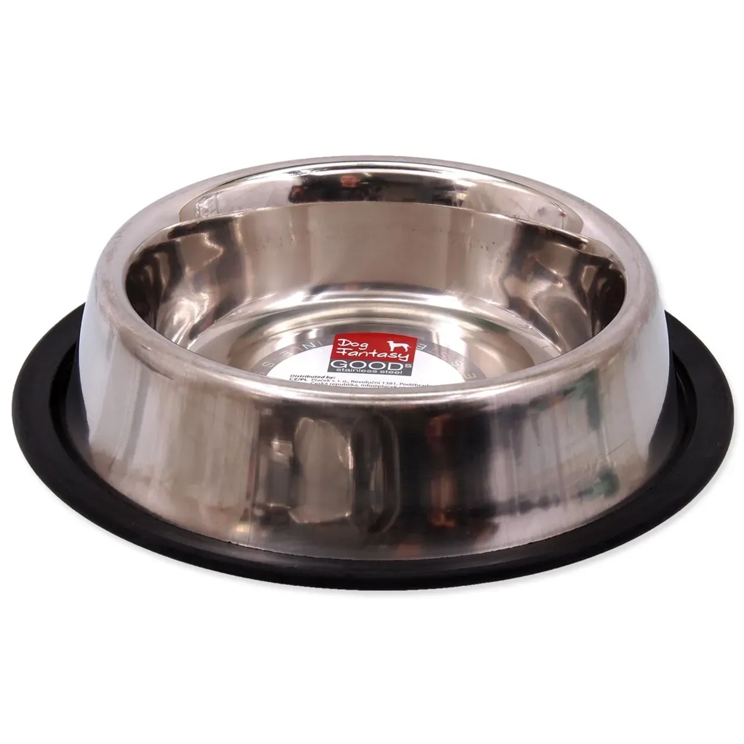 Dog Fantasy Goods Nerezová miska s gumou, pr. 21 x 4,2 cm, 490 ml