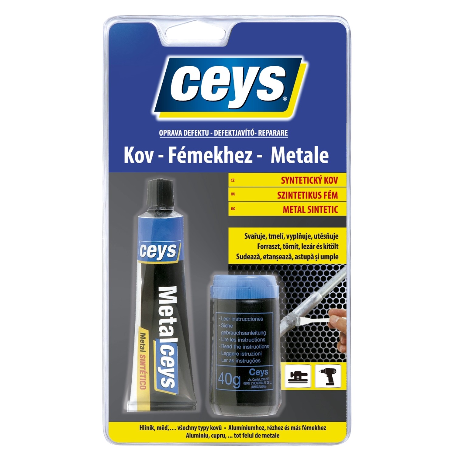 Tmel Ceys Oprava defektu syntetický kov dvousložkový 40 ml + 40 g