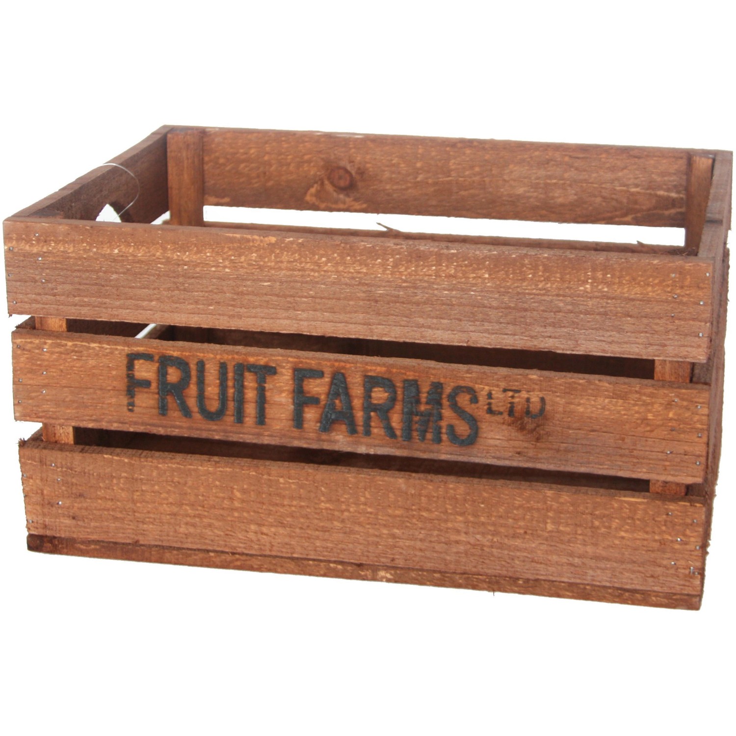 Dřevěná bedna s úchyty, hnědá, 35 x 25 x 18 cm, 15 l