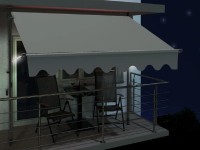 Markýza ruční s upínacím ramenem s LED manžetou, antracitová, 200 x 150 cm