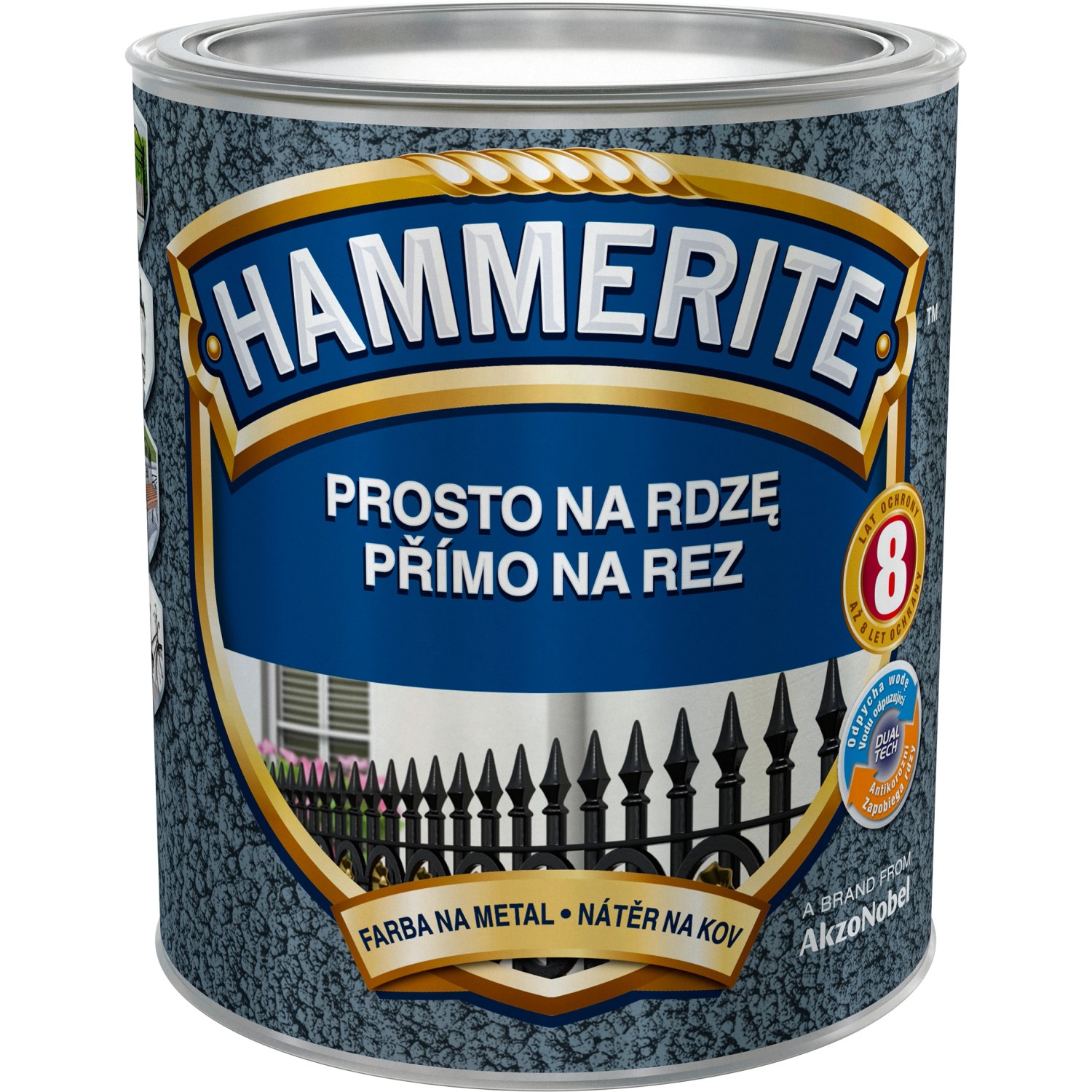 Hammerite Přímo na rez barva na železné kovy kladívková zelená 0,7 l