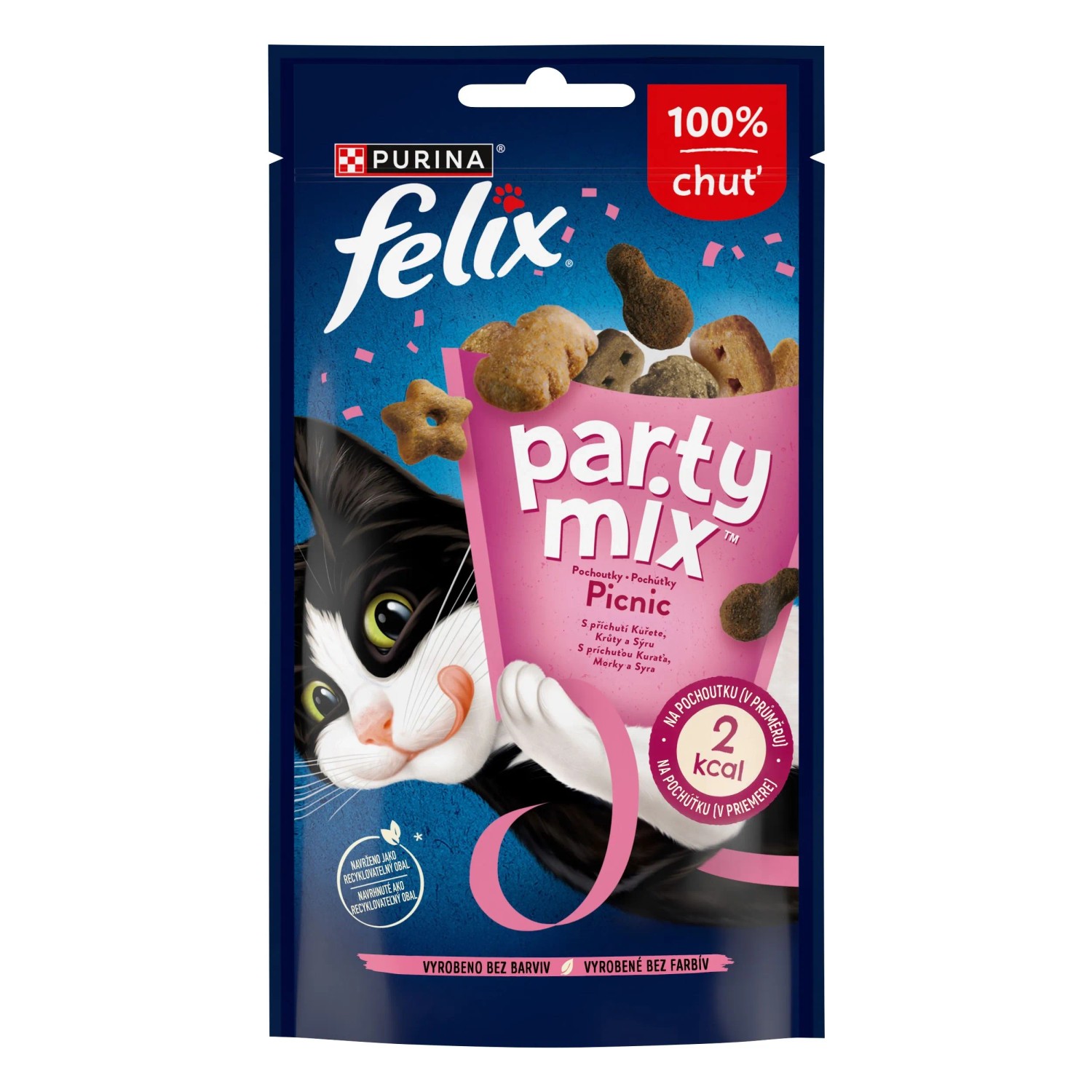 Felix Party Mix Pamlsky pro kočky Picnic kuře, krůta, sýr 60 g