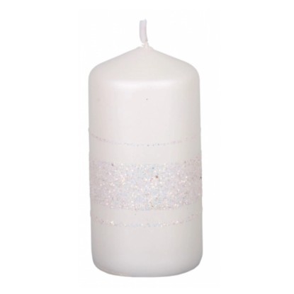 Vánoční svíčka Fenix, válec, matná bílá, pr. 6 x 13 cm