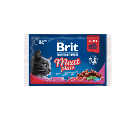 Brit Kapsička pro kočky Premium Cat Pouches Meat Plate 400 g (4x100 g)