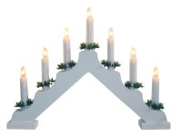 M.A.T. Elektrický vánoční svícen bílý 7 svíček 2700-3000 K, 30 x 40 x 4,8 cm