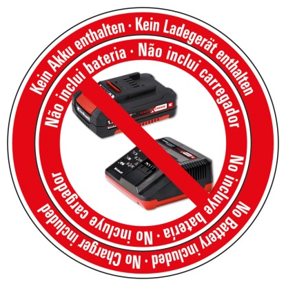 Symbol: Baterie a nabíječka pro akumulátorovou sekačku Einhell nejsou součástí balení.