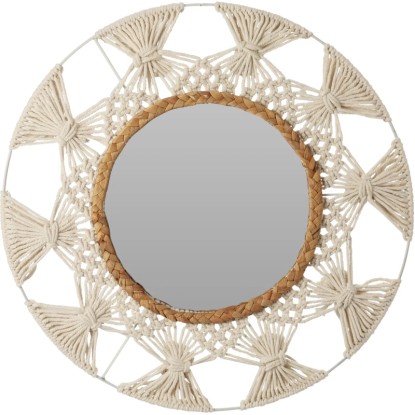 Koopman Zrcadlo s kovovým rámem přírodní pr. 45 cm