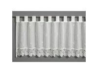 Sehlbach Vitrážová záclona s poutky s květinovou výšivkou, přírodní, 135 x 48 cm