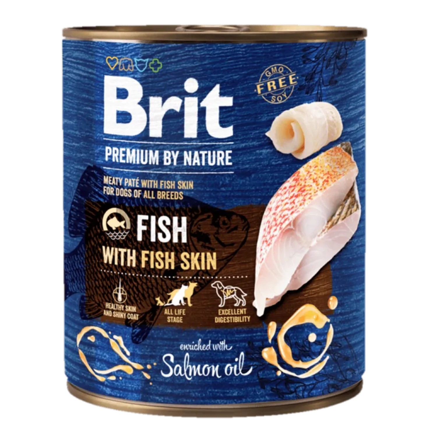 Brit Konzerva pro psy Premium by Nature Fish with Fish Skin, 800 g