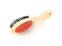 Olala Pets Kartáč s dřevěnou rukojetí oboustranný 21,5 cm