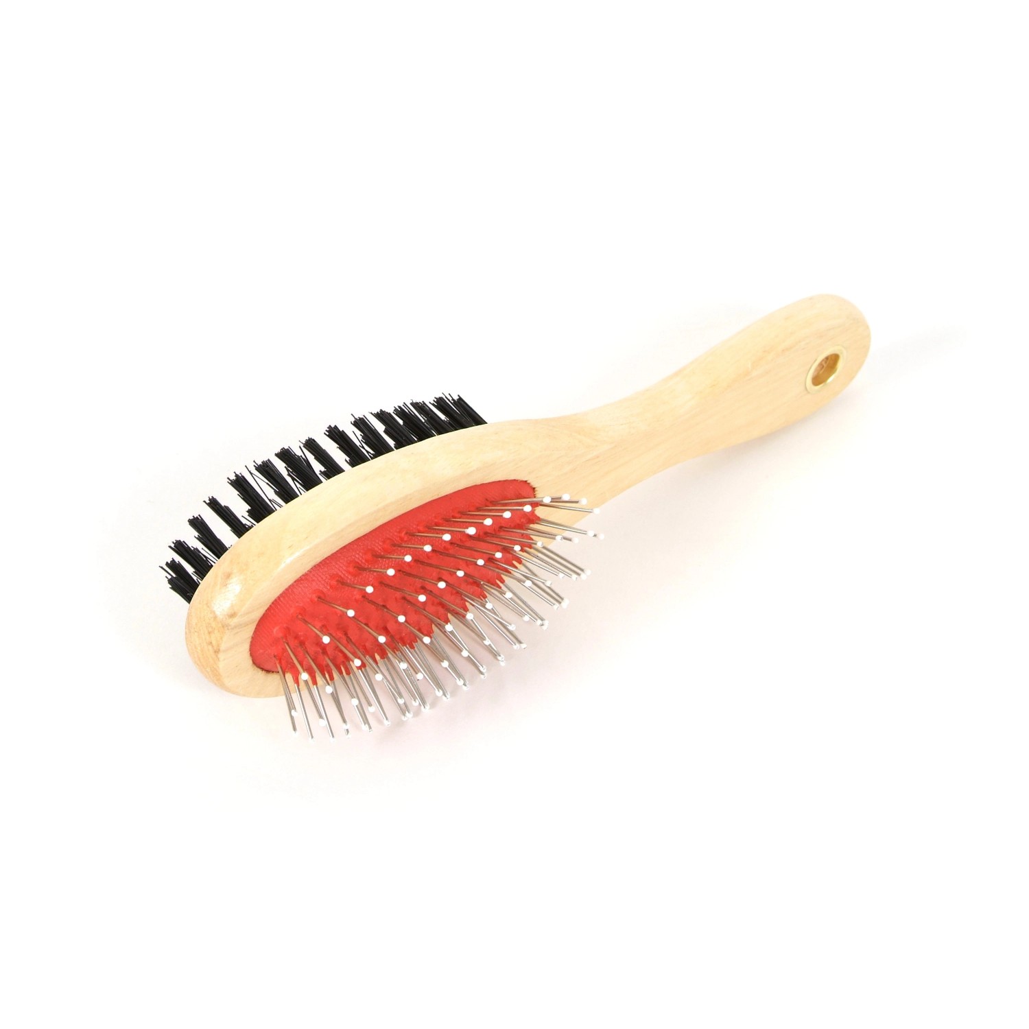 Olala Pets Kartáč s dřevěnou rukojetí oboustranný 21,5 cm