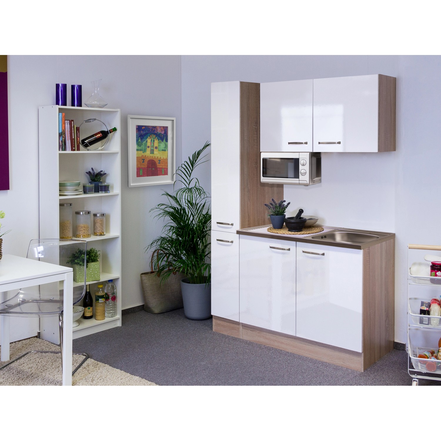 Flex-Well Kuchyně Valero 130 cm/typ 1 - mikrovlnka