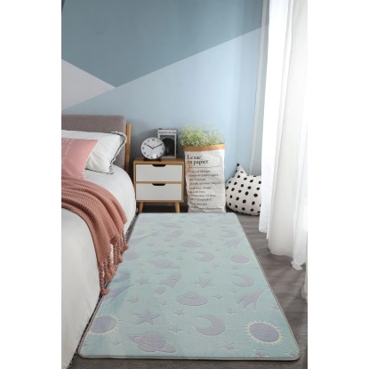 Svítící koberec, šedý, kometa, 80 x 150 cm