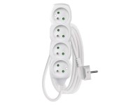 EMOS Prodlužovací kabel bílý, 4 zásuvky, max. 10 A/2300 W, 3 m