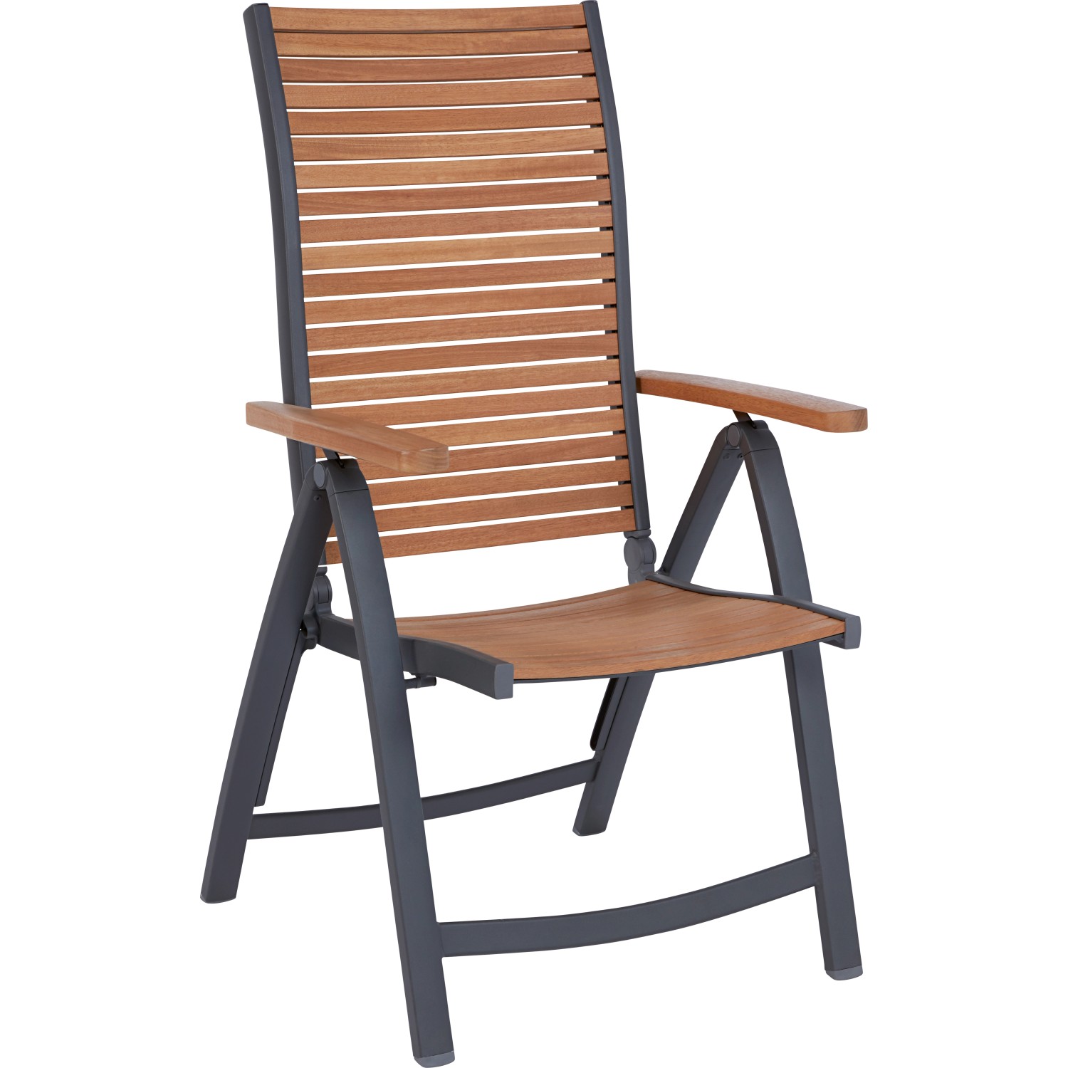 OBI Zahradní skládací židle Bonlee hliník/eukalypt. dřevo 109,3 x 71,7 x 59,7 cm