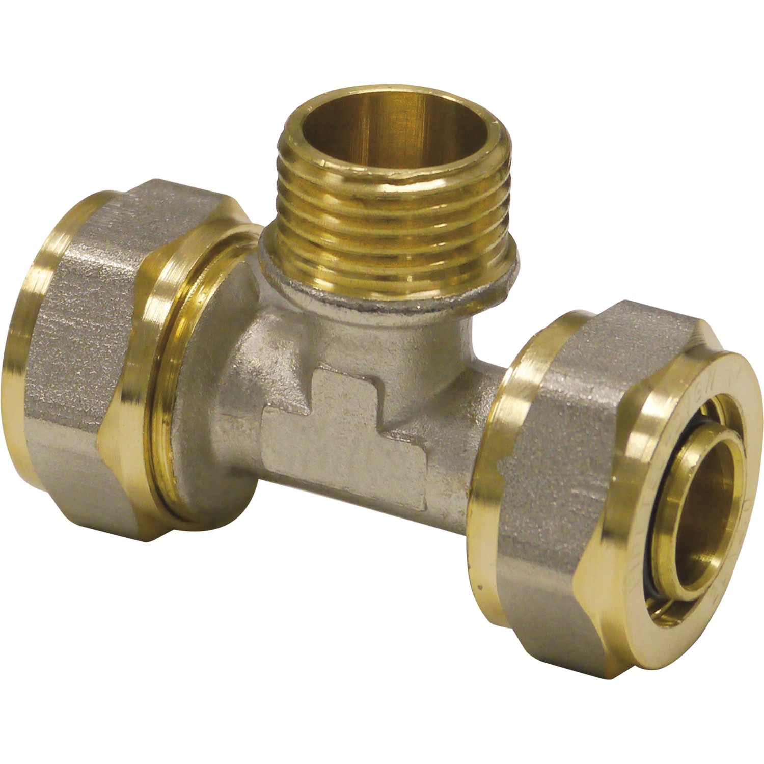 PIPETEC Závitový T-kus SFTA160416 měděný, 16x2 - R 1/2 - 16x2