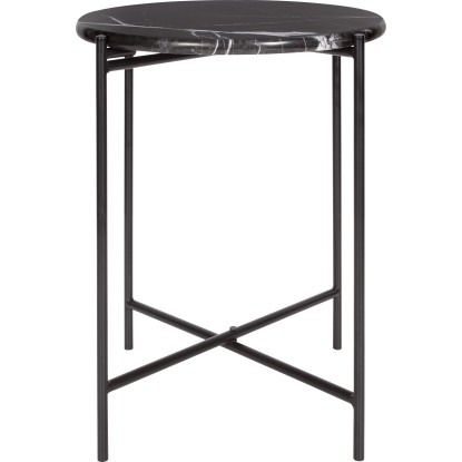 Odkládací stolek s mramorovou deskou Midnight Mystery průměr 43 cm výška: 50 cm