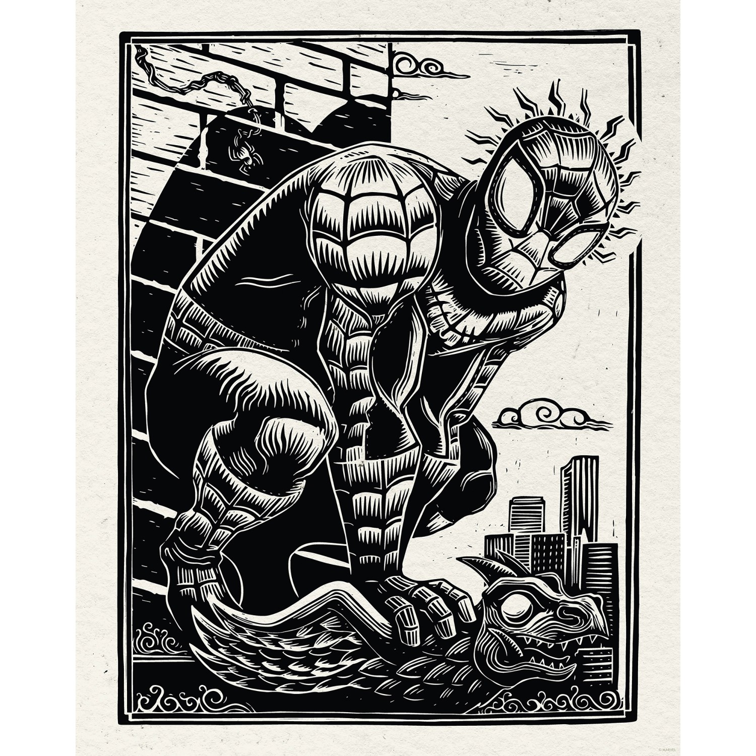 Komar Plakát Marvel Spider-Man Lino-Cut 40 x 50 cm