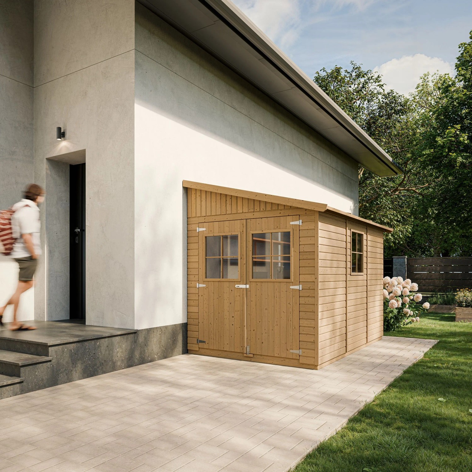 Timbela Dřevěný zahradní domek - přístavba M339A bez podlahy, 205 x 297 cm