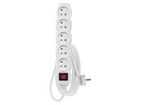 EMOS Prodlužovací kabel s vypínačem bílý, 5 zásuvek, max. 10 A/2300 W, 3 m