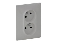 Legrand Dvojzásuvka Valena Life 2x2P + T, 16 A - 250 V, hliníková