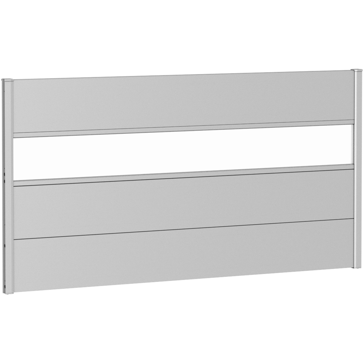 Biohort Plný plot s částečným prosklením, stříbrný, 180 x 90 cm