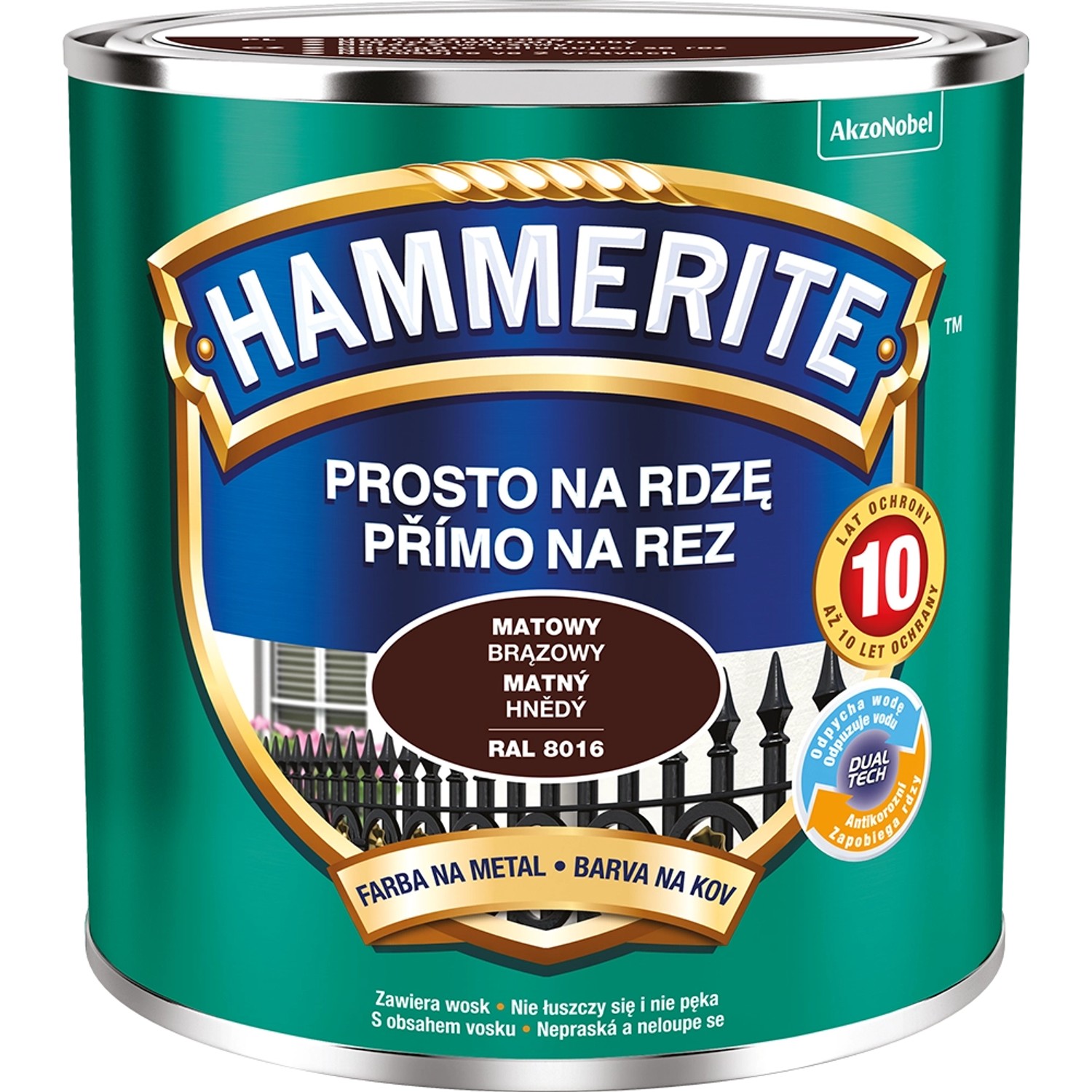 Hammerite mat hnědá 0,25 l