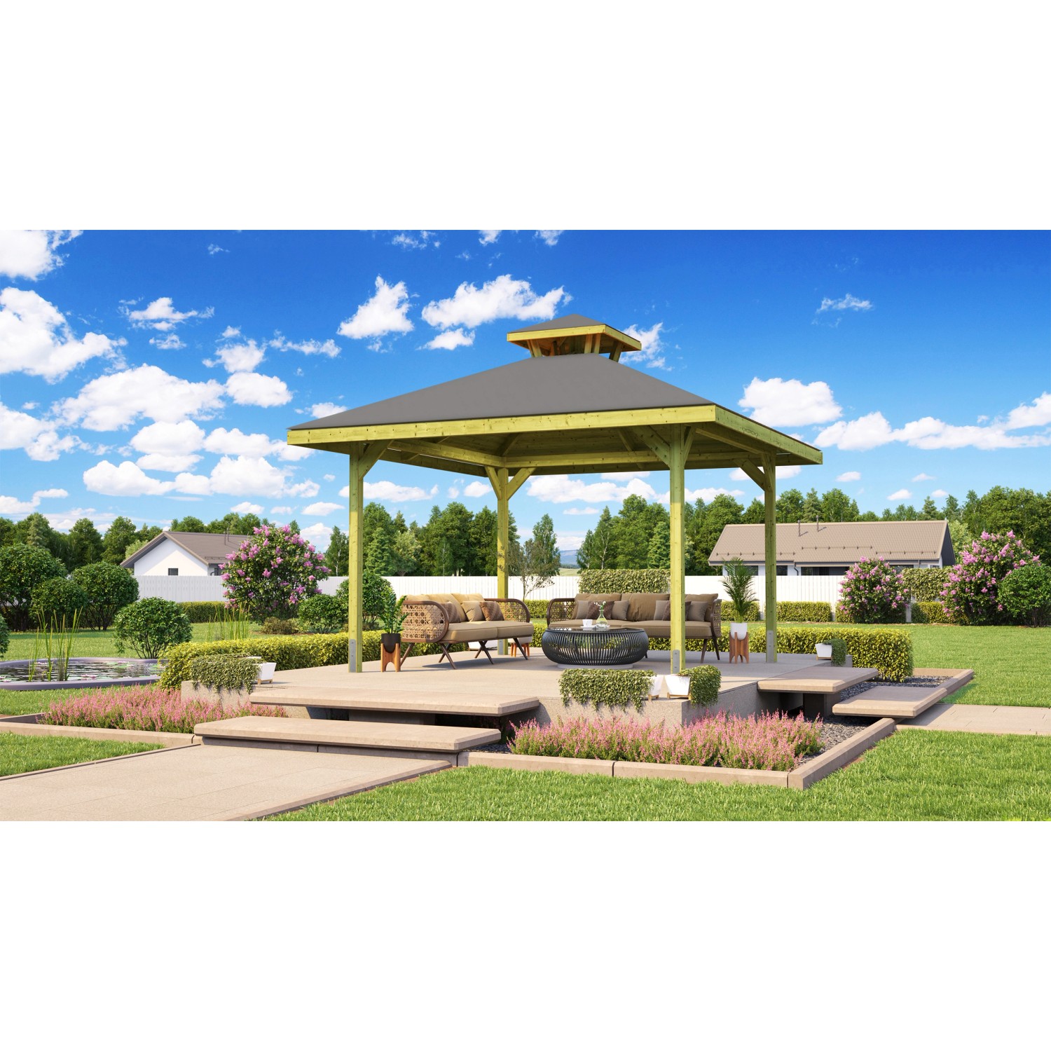 Weka Altán 651 vel. 2 s větracím otvorem, vč. šindelů, 380 x 380 x 335 cm