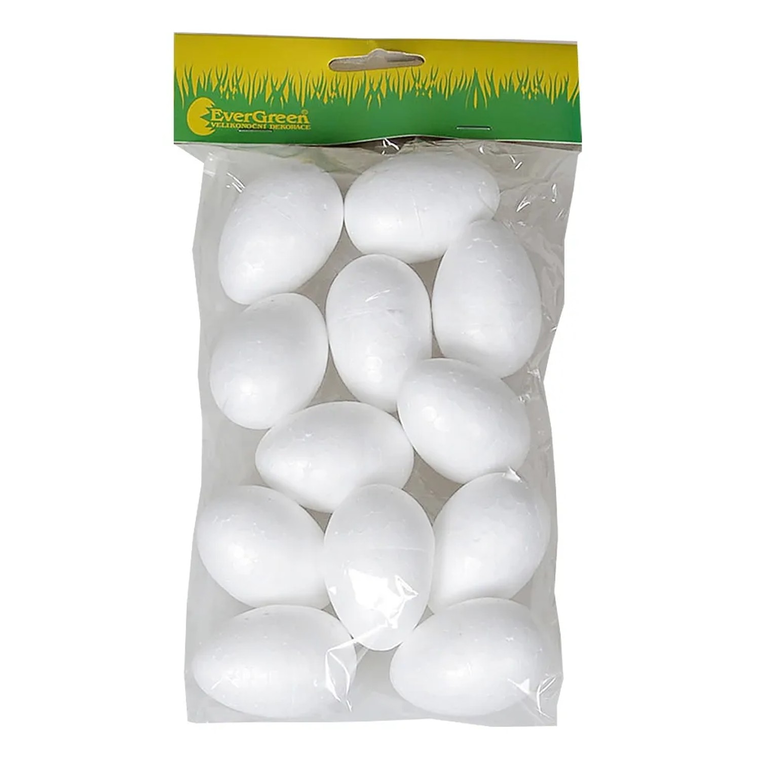 EverGreen Velikonoční dekorace vejce polystyrénové, bílé, 6 cm, 12 ks