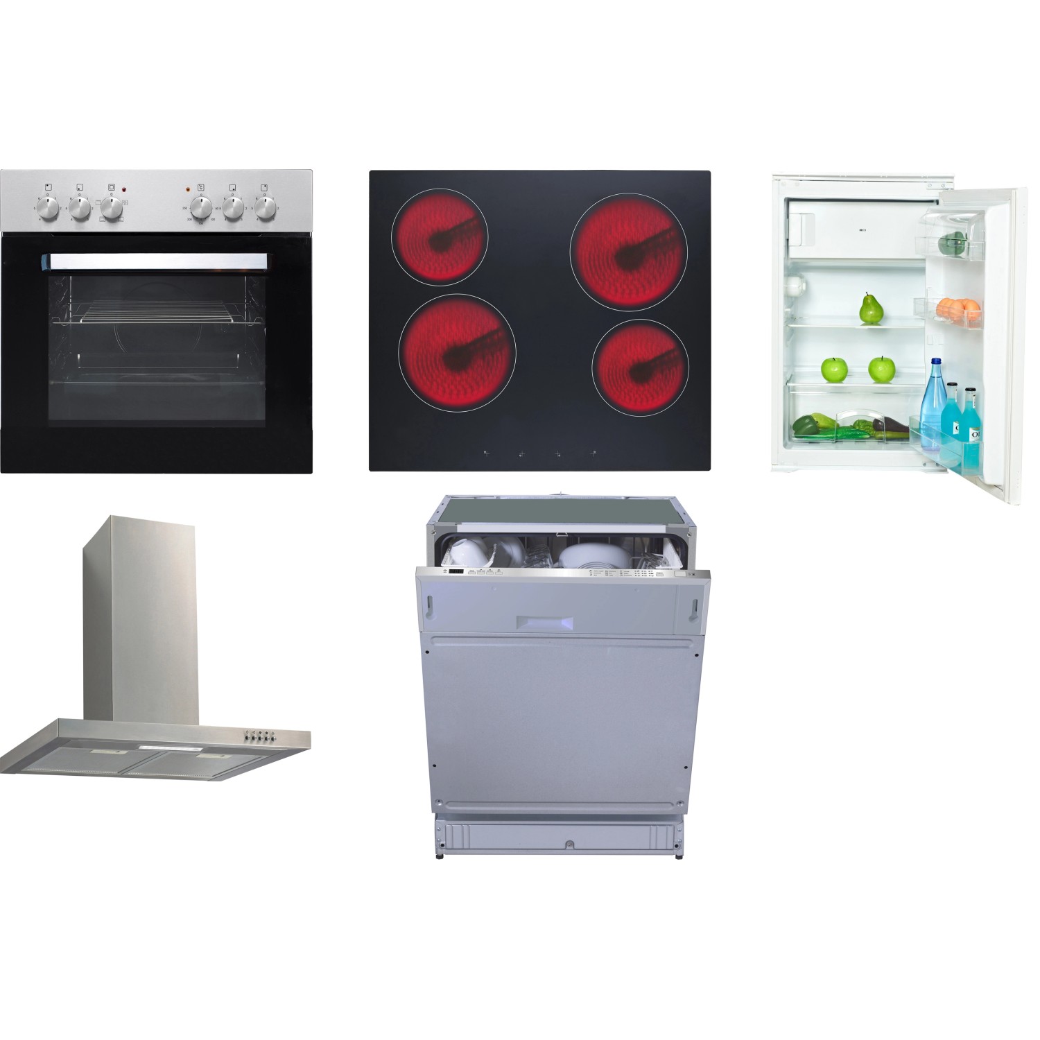 Flex-Well Sada kuchyň. spotřebičů 11 - ledn., trouba, varná d., diges., myčka