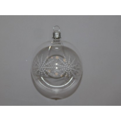 ONREX Vánoční ozdoba skleněná koule čirá hvězdičky pr. 7 cm