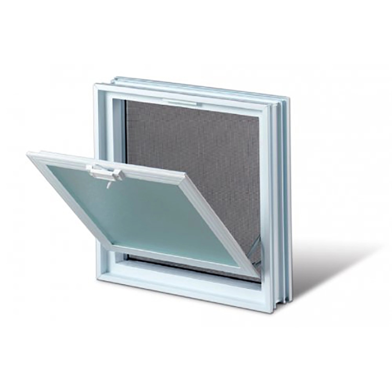 Okno větrací plastové, bílé, 38 x 38 x 8 cm