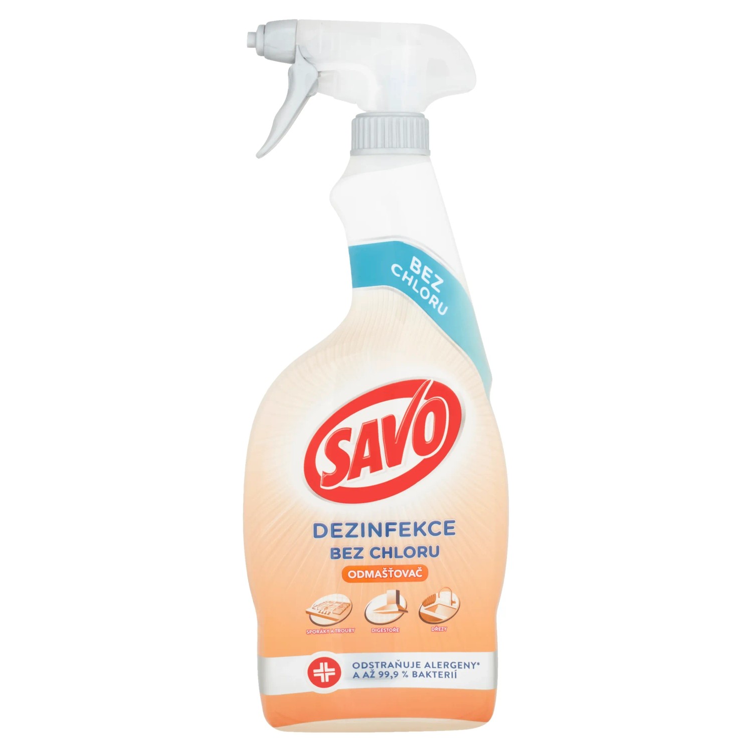 Savo Bez chloru odmašťovač dezinfekční prostředek, 750 ml