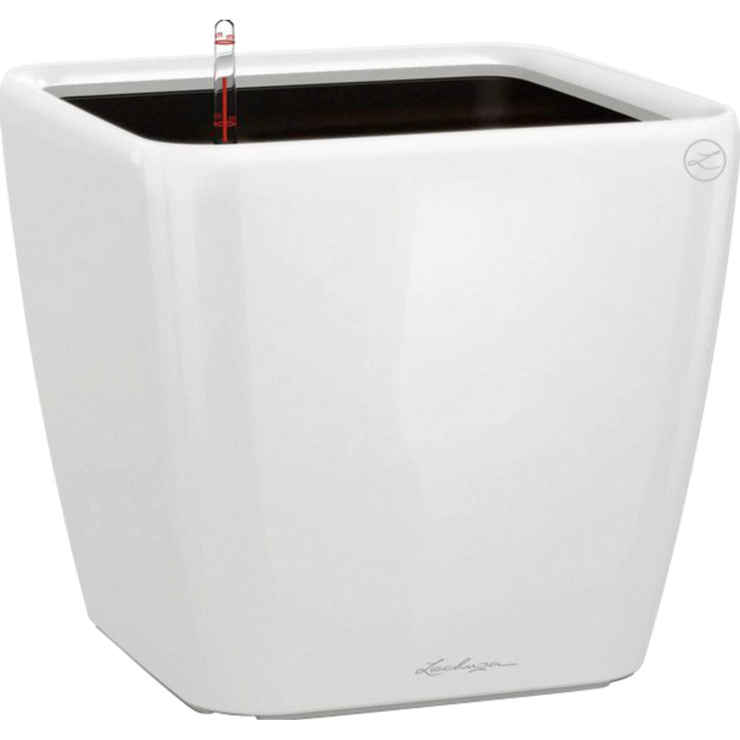 Lechuza Květináč Quadro Premium LS 50, bílá vysoce lesklá, 50 x 50 x 47 cm