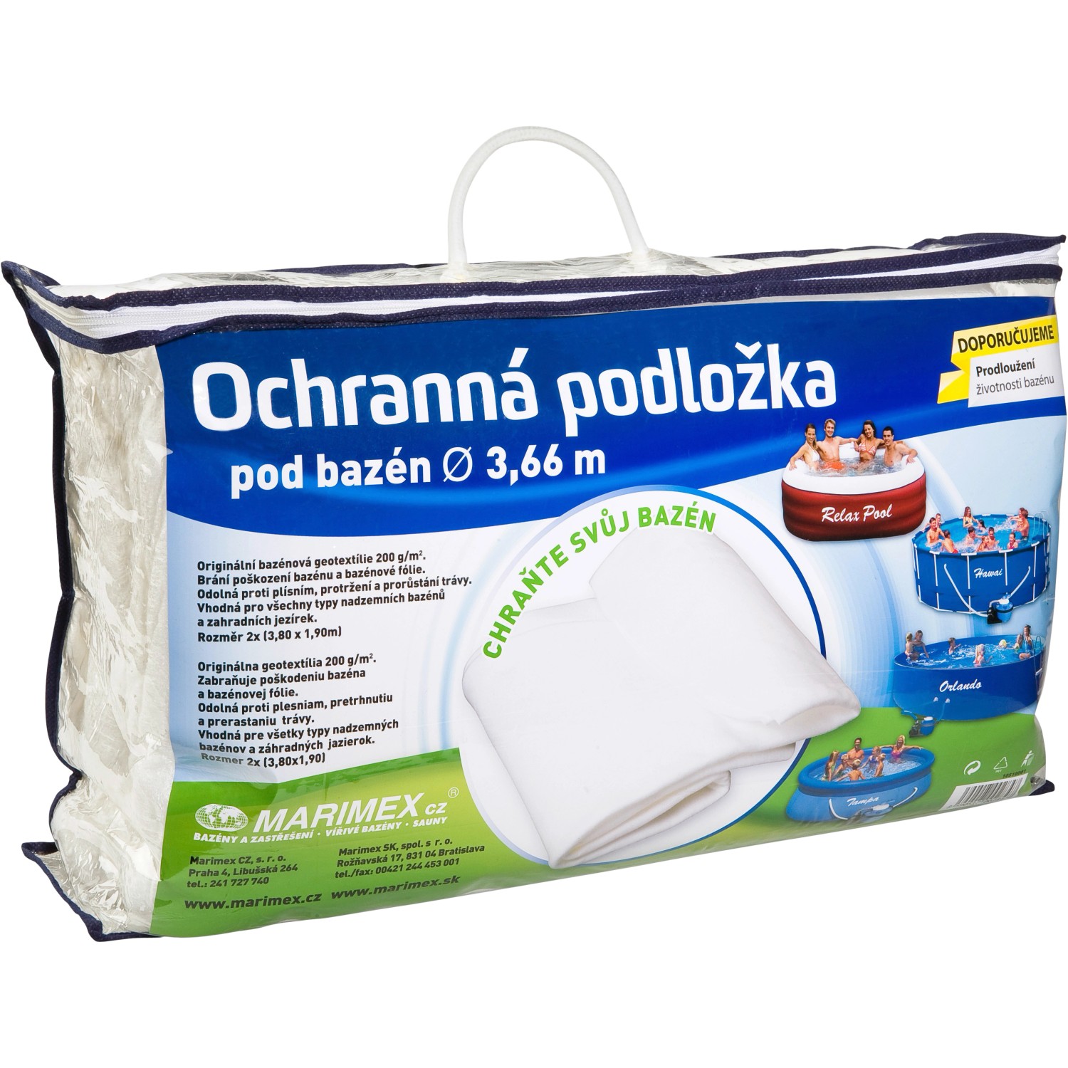 Podložka ochranná pod bazén 3,8 x 1,9 m, 2 ks, bazény do pr. 3,66 m