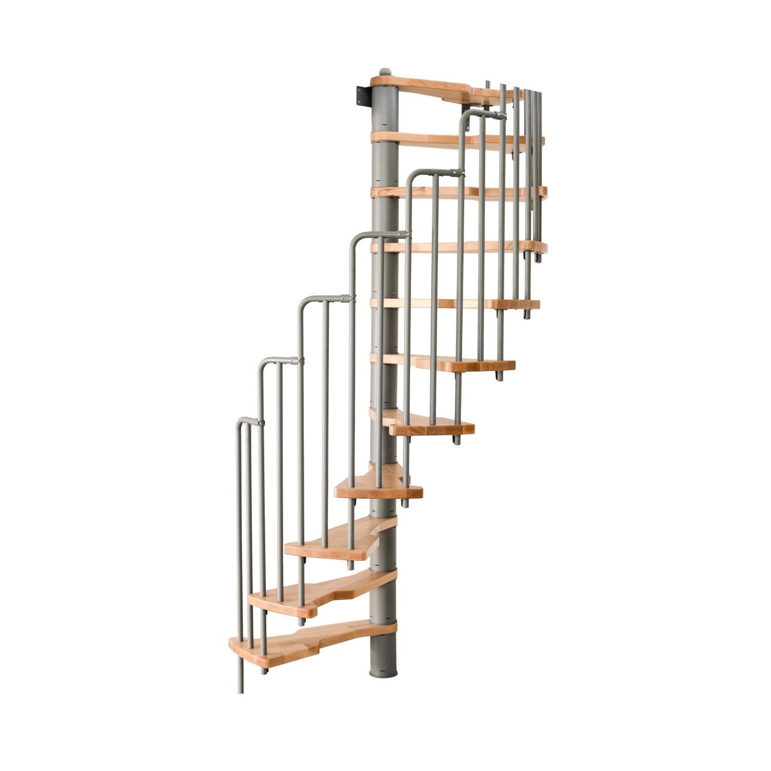 Minka STAIRS Prostorově točité schodiště Metallica buk/šedá 130 x 78 cm