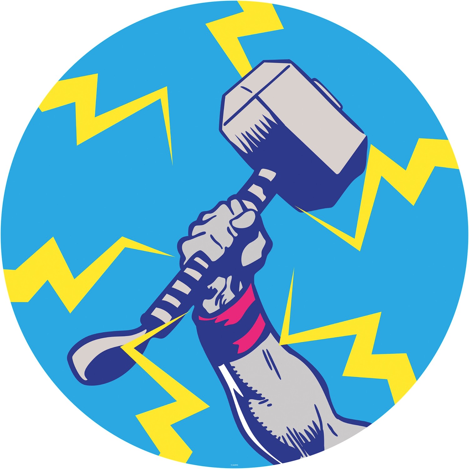 Komar Samolepicí vliesová fototapeta Dot Avengers Thors Hammer Pop Art pr.125 cm