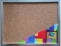 Bondecor Nástěnka korková, stříbrný rám, 60 x 40 cm