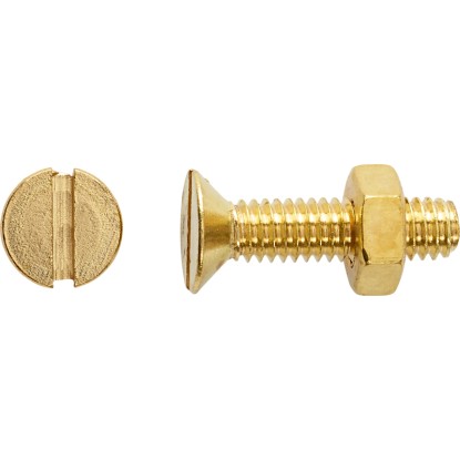 Závitový šroub se zápustnou hlavou PZ mosazný M3 x 10 mm, 8 ks + matice