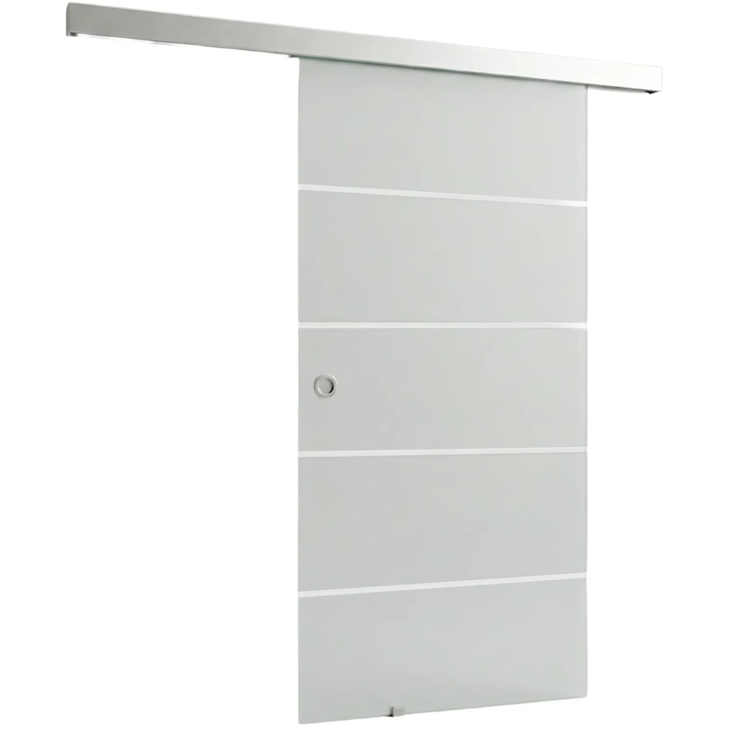 Doorlegro Posuvné dveře EasySlide 65 - set, satin 4 pruhy/nerez, 205 x 90 cm