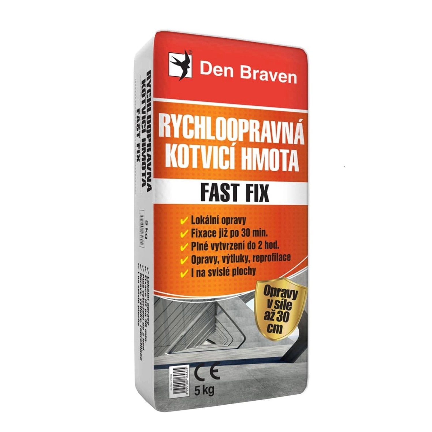 Den Braven Rychloopravná kotvicí hmota FAST FIX Typ: pytel, Barva: šedá, Balení: 5  kg