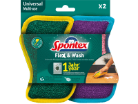Spontex Víceúčelová drátěnka a houbička z mikrovlákna Flex&Wash, 2 ks Spontex Víceúčelová drátěnka a houbička z mikrovlákna Flex&Wash, 2 ks